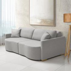 Imagem de Sofá Cama Retrátil 2 Lugares 216 Cm Moscow Cinza