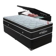 Imagem de Cama+ Box Com Bau Ortobom Colchão Solteiro Com Molas Ensacadas Cor:preto