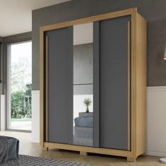 Imagem de Guarda Roupa Casal Dallas 3 Portas 2 Gavetas Com Espelho I01 - Clique