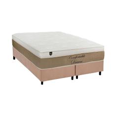 Imagem de Cama Box Queen: Colchão Molas Ensacadas Luckspuma MasterPocket Comfortable Dream + Base crc Suede Clean(158x198)