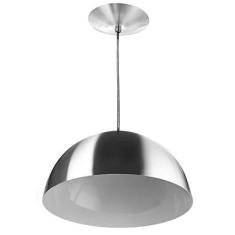 Imagem de Lustre Pendente Meia Lua 40cm De Alumínio Soquete E-27 Escovado
