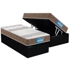 Imagem de Cama Box Baú Solteiro: Colchão Anatômico Probel D33 / EP Guarda Costas PróIntense Plus Double Face + Base CRC Courano Black(88x188)