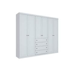 Imagem de Guarda Roupa 6 Portas E 4 Gavetas Americano Branco Henn