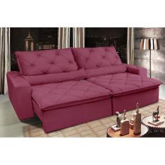 Imagem de Sofá Lisboa 3,12m Retrátil, Reclinável com Molas no Assento Tecido Suede - Cama InBox