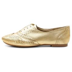 Imagem de Sapato Social Feminino Top Franca Shoes Oxford Confort Ouro