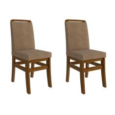 Imagem de Conjunto de 2 Cadeiras Zara Suede Marrom