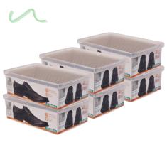 Imagem de Caixa Grande Para Sapatos Calçados Tênis Ordene Plástico 6 Un