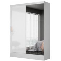Imagem de Guarda Roupa Santiago Carioca Solteiro com Espelho 2 Portas 2 Gavetas Cor Branco