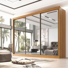 Imagem de Guarda Roupa Casal 3 Portas 6 Gavetas 100% MDF Qatar D Doro Moveis Cinamomo