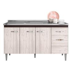 Imagem de Balcão Gabinete Gabriela 150cm Sem Tampo Castanho Avelã - Ajl Moveis -