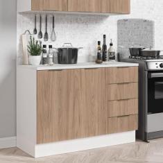 Imagem de Balcão Pia 120cm Com Tampo Com Rodapé Puxador 150mm Ipanema Cabecasa M