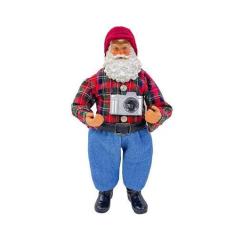 Imagem de Boneco Papai Noel Colecionáveis Fotógrafo Decoração Natal 27cm - Gici 