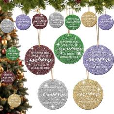 Imagem de Vercraft Presentes inspiradores de Natal para mulheres, ornamento de agradecimento de funcionários, enfeite de acrílico brilhante de Natal, enfeite de pendurar de agradecimento, lembrança motivacional