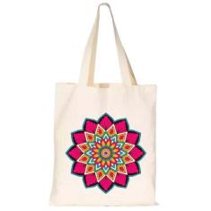 Imagem de Bolsa Sacola Alça Entrelaçada Confortavel Tecido Algodao Cru Mandala C