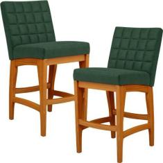 Imagem de Kit 02 Banquetas Baixa Cozinha Bancada Bar Sala Jantar Fixa Mila L02 F