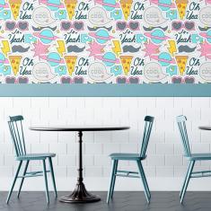 Imagem de Papel De Parede Adesivo Figurinhas N010145 Rolo 0,58X3M