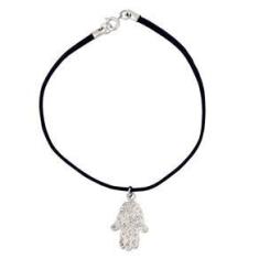 Imagem de Pulseira camurça com Hamsa 20mm - Sunshine Cristais