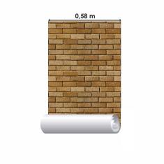 Imagem de Papel De Parede Adesivo Tijolo Marrom Np056 Rolo 0,58X3M