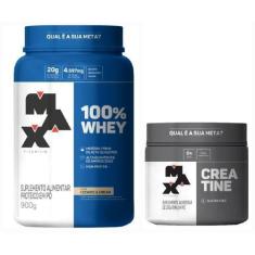 Imagem de Kit 100% Whey Pote 900G Cookies & Cream + Creatina Pura 100G - Max Tit