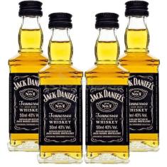 Imagem de Kit 4 Padrinhos Casamento Miniatura Whisky Jack Daniels 50Ml
