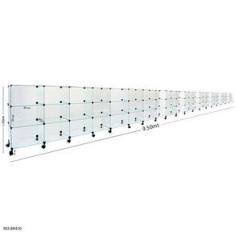 Imagem de Balcão de Atendimento Modulado em Vidro com Rodízios - 9,50 x 1,00 x 0,40