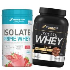 Imagem de Isolate Prime Whey 900g + Isolate Whey Gold 900g Bodyaction (Único, Morango-Chocolate)