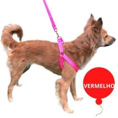 Imagem de Coleira Peitoral Para Cachorro + Guia Ajustável Raças Pequenas E Media