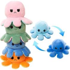 Imagem de Polvo De Pelúcia Reversível Humor 2 Cores Bravo Ou Feliz - Afa Store