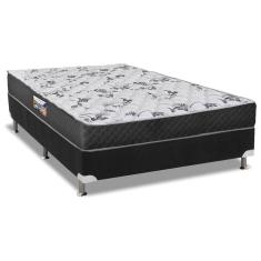 Imagem de Cama Box Casal: Colchão Anatômico Herval D28/AG65 Ortopedic Black + Base crc Suede Black(138x188)