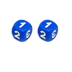Imagem de Kit 2 Dados Para Jogos De Tabuleiro Com 3 Números Cor Azul