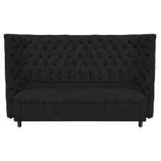 Imagem de Kit Cabeceira e Calçadeira Baú King Everest P02 195cm Para Cama Box Corano Preto