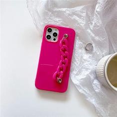 Imagem de Pulseira acrílica fluorescente Cadeia de mão Capa de telefone para iphone 14 Pro 13 11 12 Pro Max XR X XS 7 8 plus SE 2020 Bumper Capa macia, A, Para iphone XS