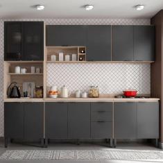 Imagem de Cozinha Completa Firenze 13 Portas 2 Gavetas Avena Touch/Grafito - Demóbile