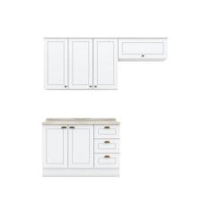 Imagem de Cozinha Compacta 200cm Americana Com Tampo 3 Peças 6 Portas 3 Gavetas