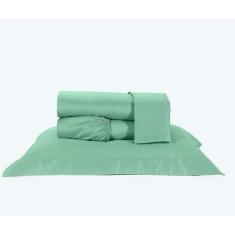Imagem de Lençol Solteiro King 400 Fios Algodão Egípcio Verde - Doce Lar Enxovai