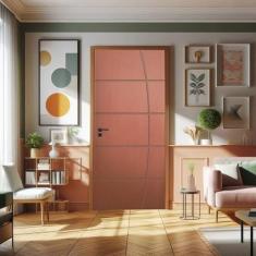 Imagem de Porta de Madeira Maciça 210cmx72cm Friso 23 Ipê - JB Portas