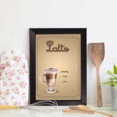Imagem de Quadro Decorativo Cozinha Café Latte 22x32cm Moldura 