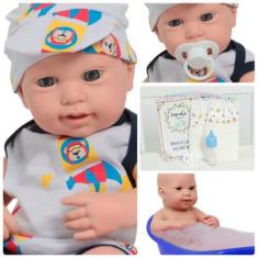 Imagem de Boneco Reborn Realista Masculino Carequinha 100% Vinil - Cegonha Rebor