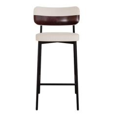 Imagem de Banqueta Alloa Fixa com 4 Pés 50 X 44,7 X 163,5cm com 1 Unidade Palha/Café/Preto Epoxi