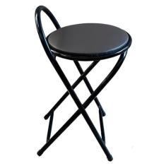 Imagem de Banqueta Baixa Articulável e Dobravel com 50 cm de Altura Preto (Assento Marrom)