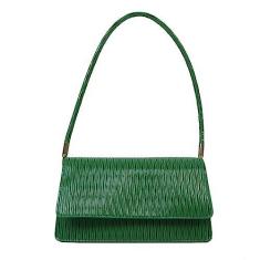 Imagem de Bolsa feminina de couro PU nas axilas retrô bolsas femininas modernas para meninas pequenas bolsas de ombro para mulheres, Verde, Retrô
