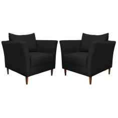 Imagem de Kit 2 Poltronas Pés Palito Lubbock Couro  Gran Belo