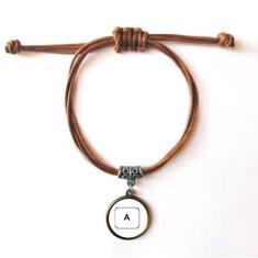 Imagem de DIYthinker Pulseira de couro com símbolo de teclado, pulseira marrom para presente