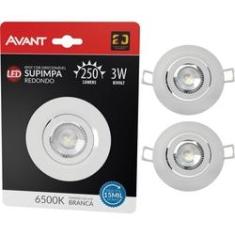 Imagem de Kit 3 Spot Led Embutir 3w Redondo 6500k  Frio Avant