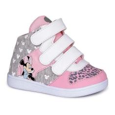 Imagem de Tênis Infantil Feminino Minnie Nº26 Cor Rosa com Cinza - Sugar Shoes