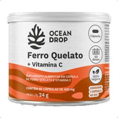 Imagem de Ferro Quelato E Vitamina C Vegano 400Mg 60 Capsulas Ocean Drop Natural
