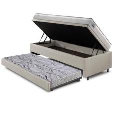 Imagem de Bicama Box Baú Solteiro Revestimento Sintético Linho Areia 88X188 Com