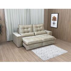 Imagem de Sofá Retrátil Reclinável 2,90 M Bege 04 Cairo Plus - Alpoim