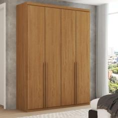 Imagem de Guarda-Roupa Solteiro Melbourne 4 Portas 2 Gavetas 100% Mdf Amêndoa Clean - Panorama Móveis