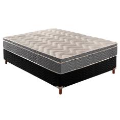 Imagem de Cama Box Casal: Colchão Ortopédico Paropas D45/EP Confort Mega Firme + Base CRC Suede Black(138x188)